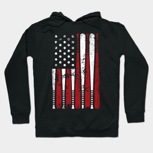 Baseball American USA Flag Softball Hoodie